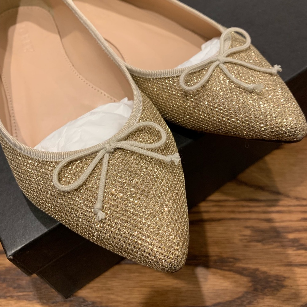 Gold Gemma glitter flats 6.5